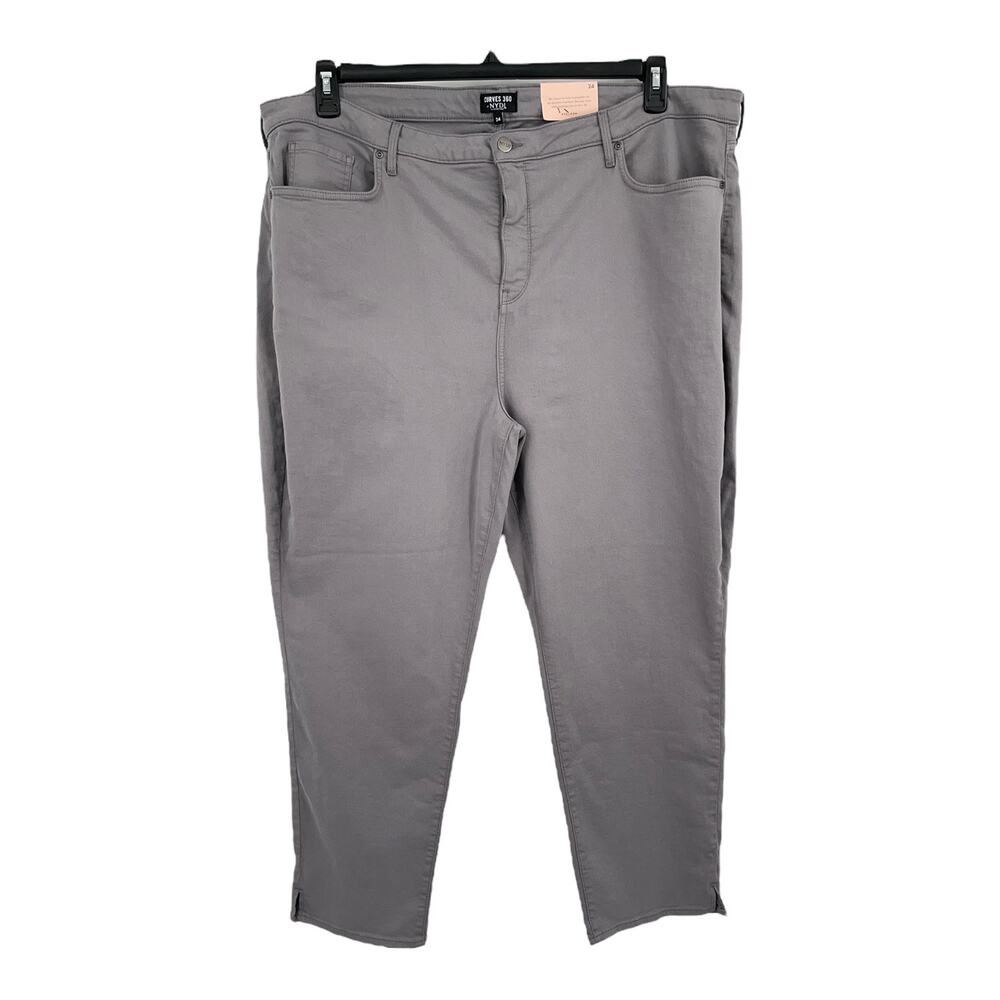 Curves 360 by NYDJ jeans slim straight leg ankle gray size 24